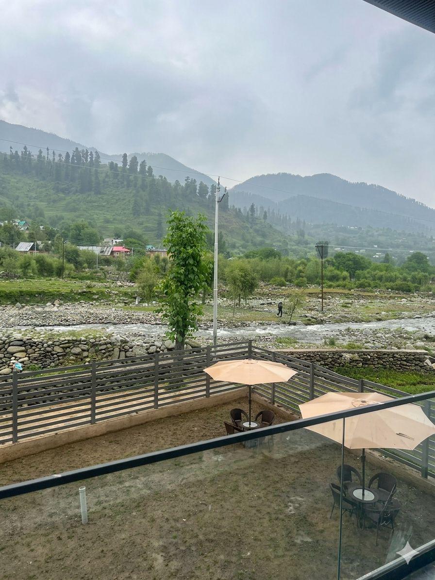 River and green mountains seen from Lotus Villa